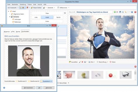 Collage zweier Screenshots aus SIQUANDO Pro Shop.