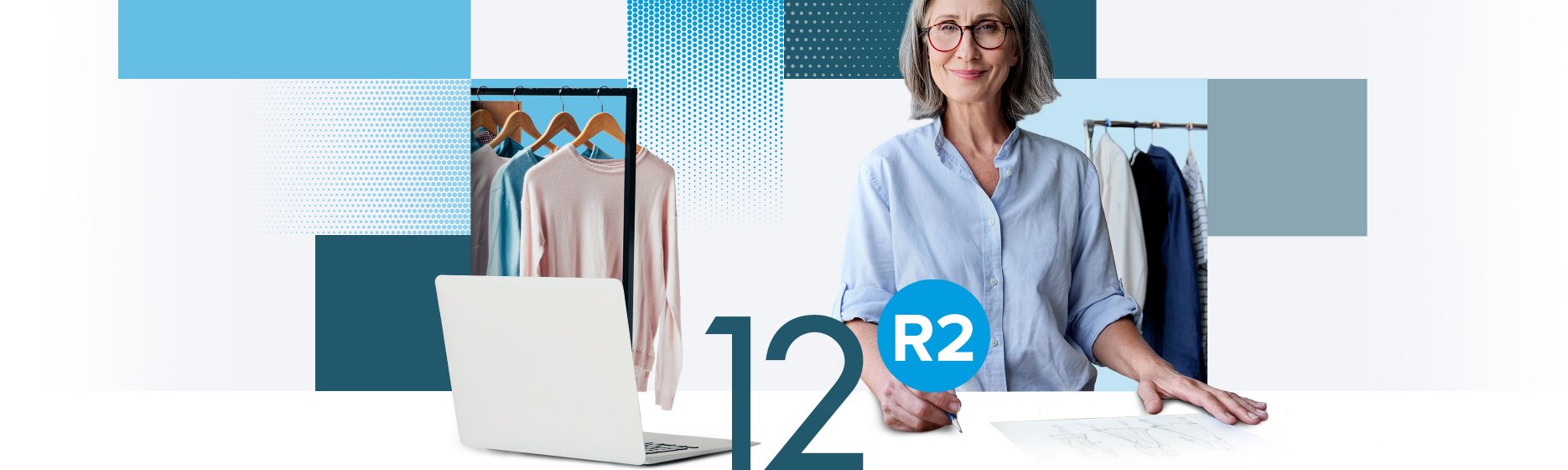 Frau am Arbeitsplatz freut sich über die neue SIQUANDO Shop Version.