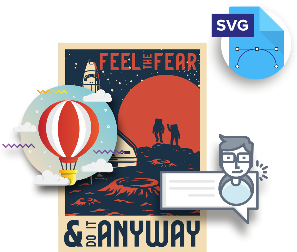 Collage von SVG Beispielgrafiken.