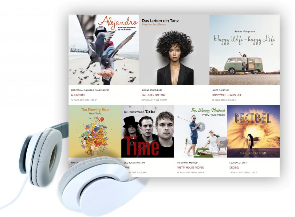 Über Kopfhörer schwebendes Bildschirmfoto Aufmacher.