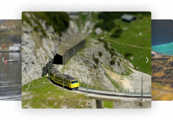 Darstellung des Kachel-Sliders.