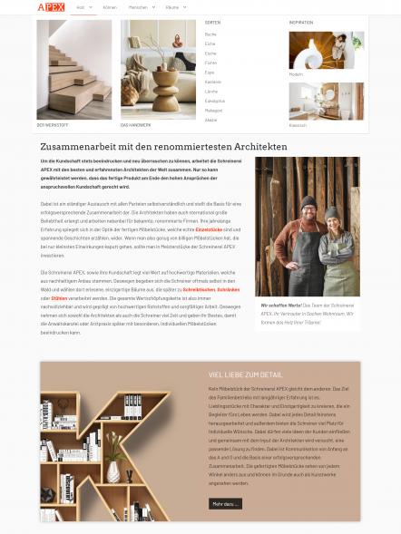 Bildschirmfoto Design Apex.