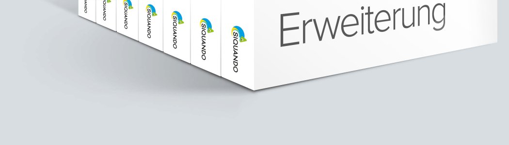 Eine Reihe von SIQUANDO Erweiterungs-Schachteln.