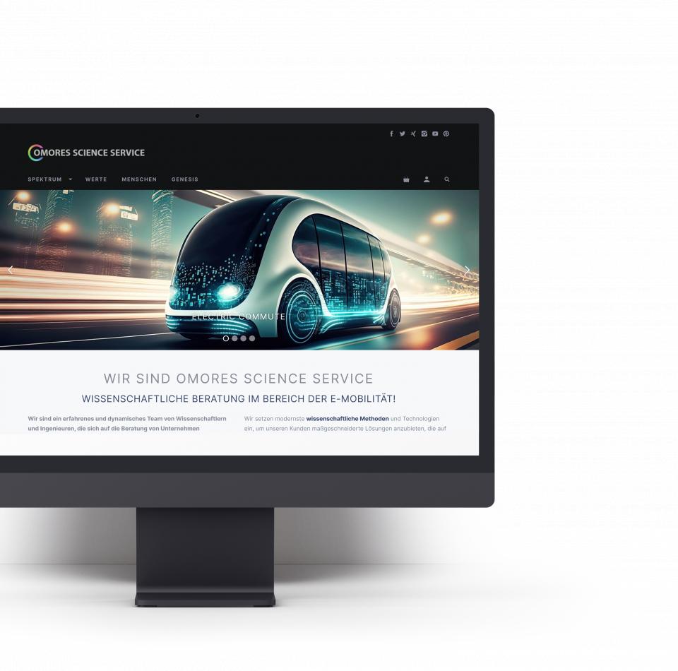 Collage Bildschirmfotos Design Omores.