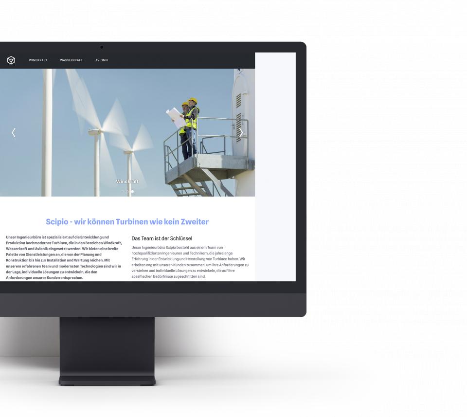 Collage Bildschirmfotos Design Scipio.