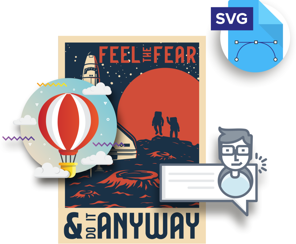 Collage von SVG Beispielgrafiken.