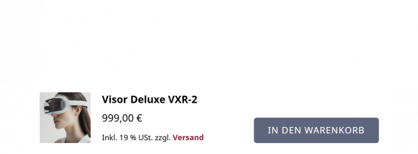 Collage zweier Bildschirmfoto Ausschnitte der in den Warenkorb Box.