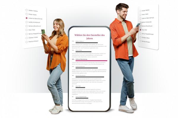 Personen, die an einer Umfrage teilnehmen, die mit dem Absatzmoduls Abstimmung gebaut wurde.