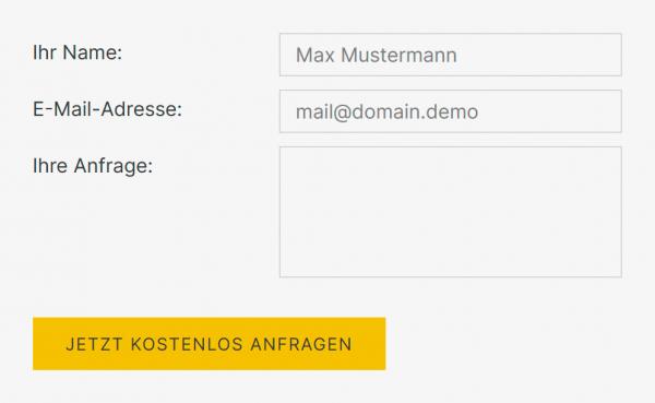 Bildschirmfoto Ausschnitt Formular.