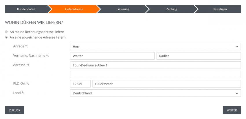 Bildschirmfoto Kaufabwicklung Adresse.