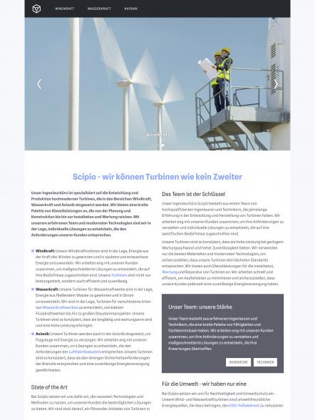 Bildschirmfoto Design Scipio.