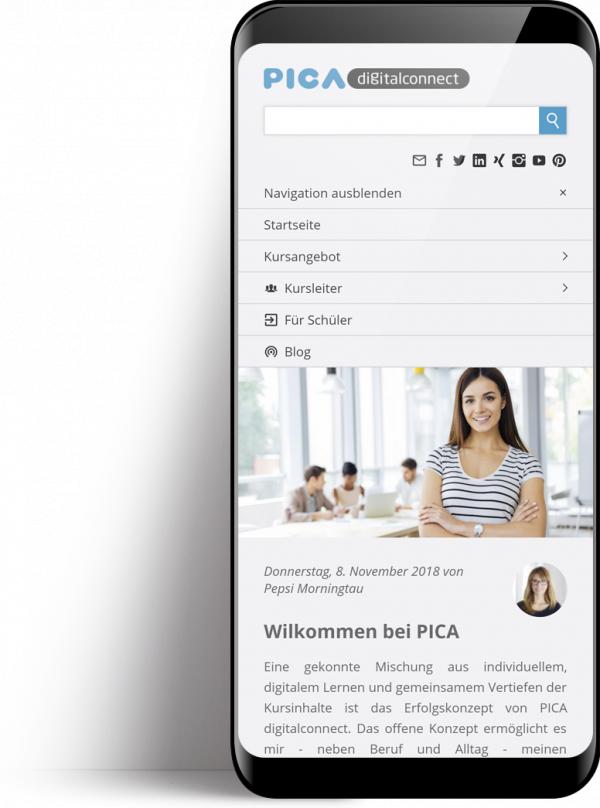 Smartphone mit Design Pica.