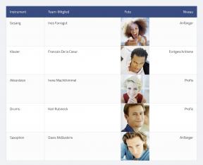 Bildschirmfoto Absatzmodul Tabelle.