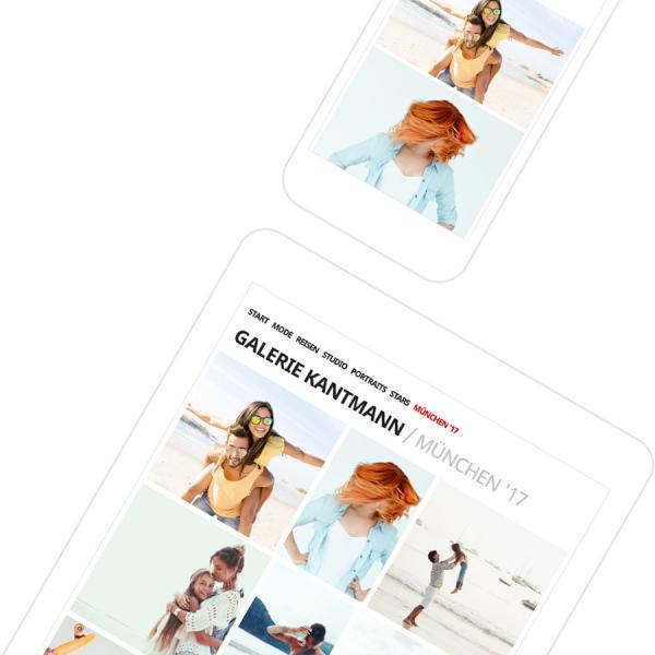 Tablet und Smartphone mit Design Helmut im Hell-Modus.