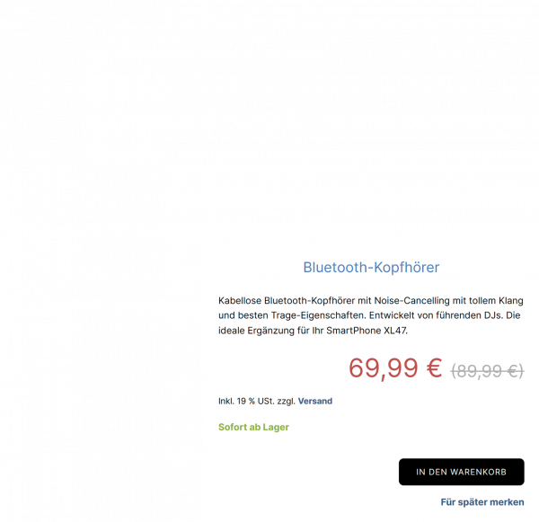 Collage Bildschirmausschnitte In den Warenkorb und dessen Einstellungen in Shop.