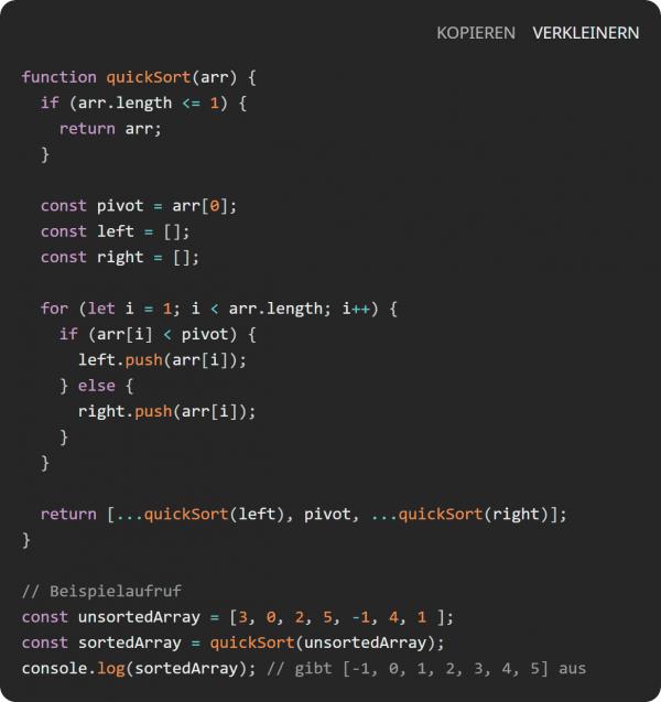 Bildschirmfoto Absatz Code-Anzeige.