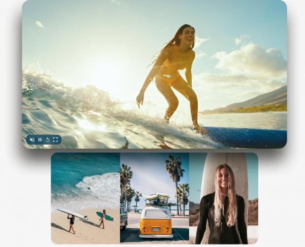 Collage Bildschirmfoto Absatz Kachel-Video.