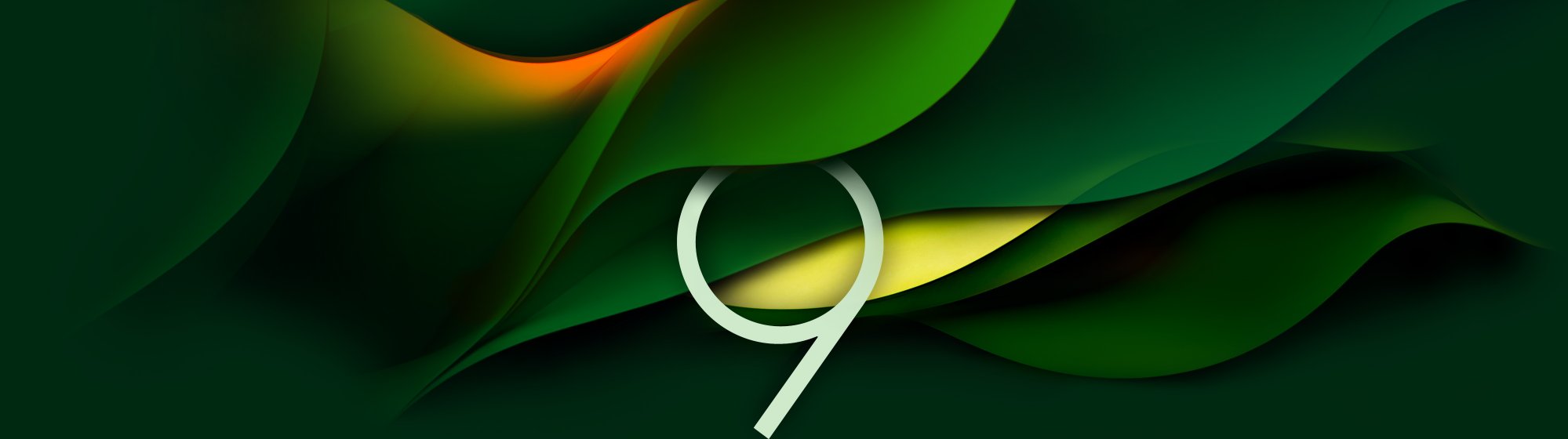 Eine große 9 auf harmonischen Wellen für SIQUANDO Pro Web 9.
