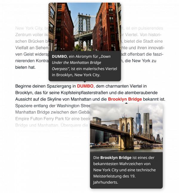 Collage von Bildschirmfoto-Ausschnitten um die verbesserte Link-Vorschau zu demonstrieren.