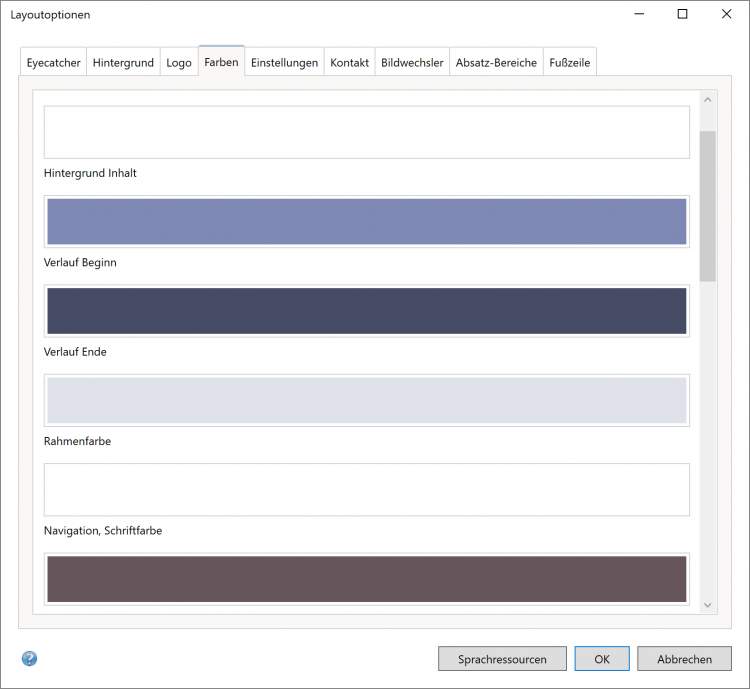 Bildschirmfoto Dialog Farben.