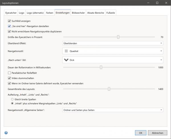 Bildschirmfoto Dialog Einstellungen.
