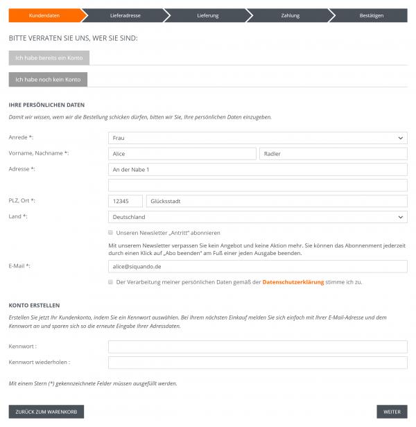 Bildschirmfoto Kaufabwicklung Kasse.