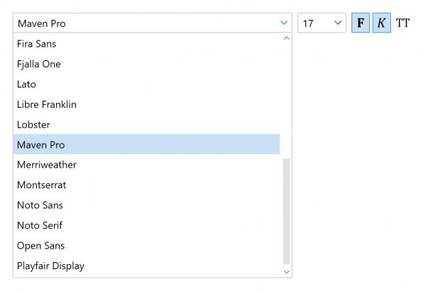 Bildschirmfoto Ausschnitt Typographie und Schriftformate.