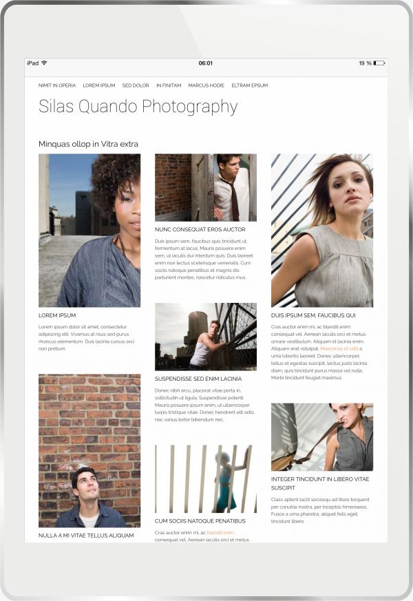 Tablet mit einem Bildschirmfoto des Plug-In Bildkaskade.