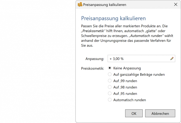 Collage Bildschirmfotos Preisanpassung.