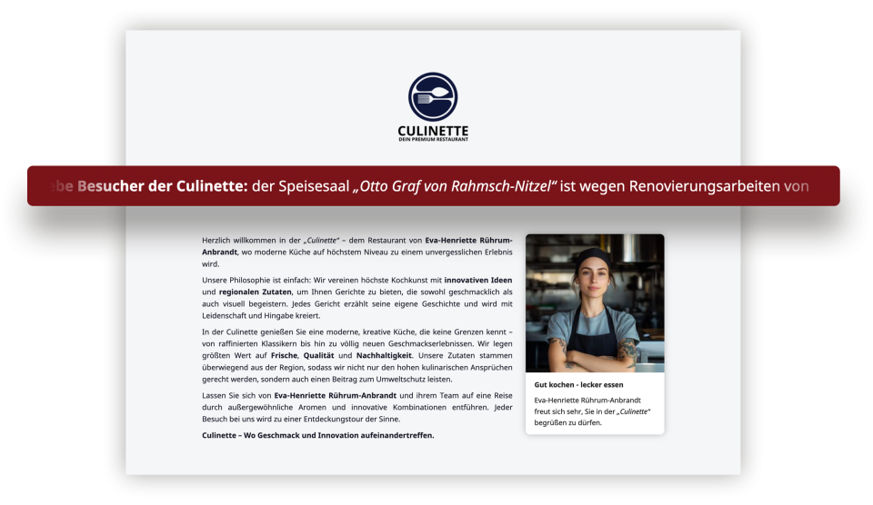 Bildschirmfoto Laufschrift.