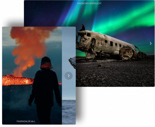 Collage von Bildschirmfoto-Ausschnitten des Absatzmoduls Neo Slider.