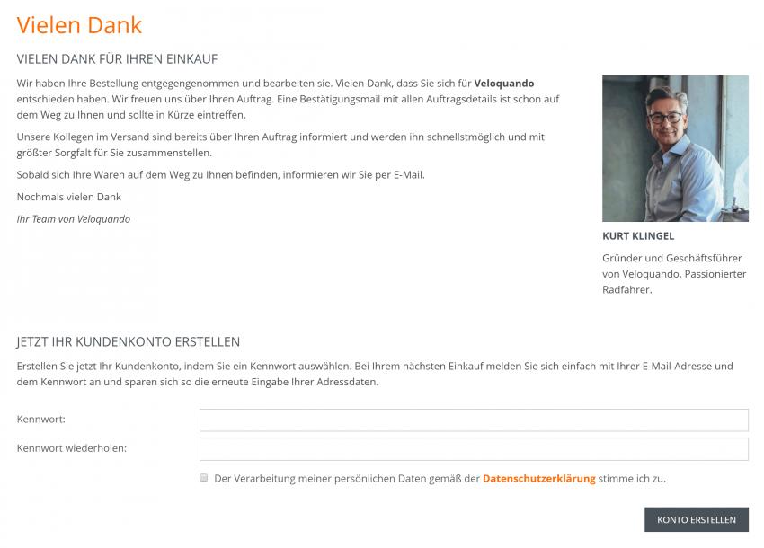 Bildschirmfoto Kaufabwicklung Danke.