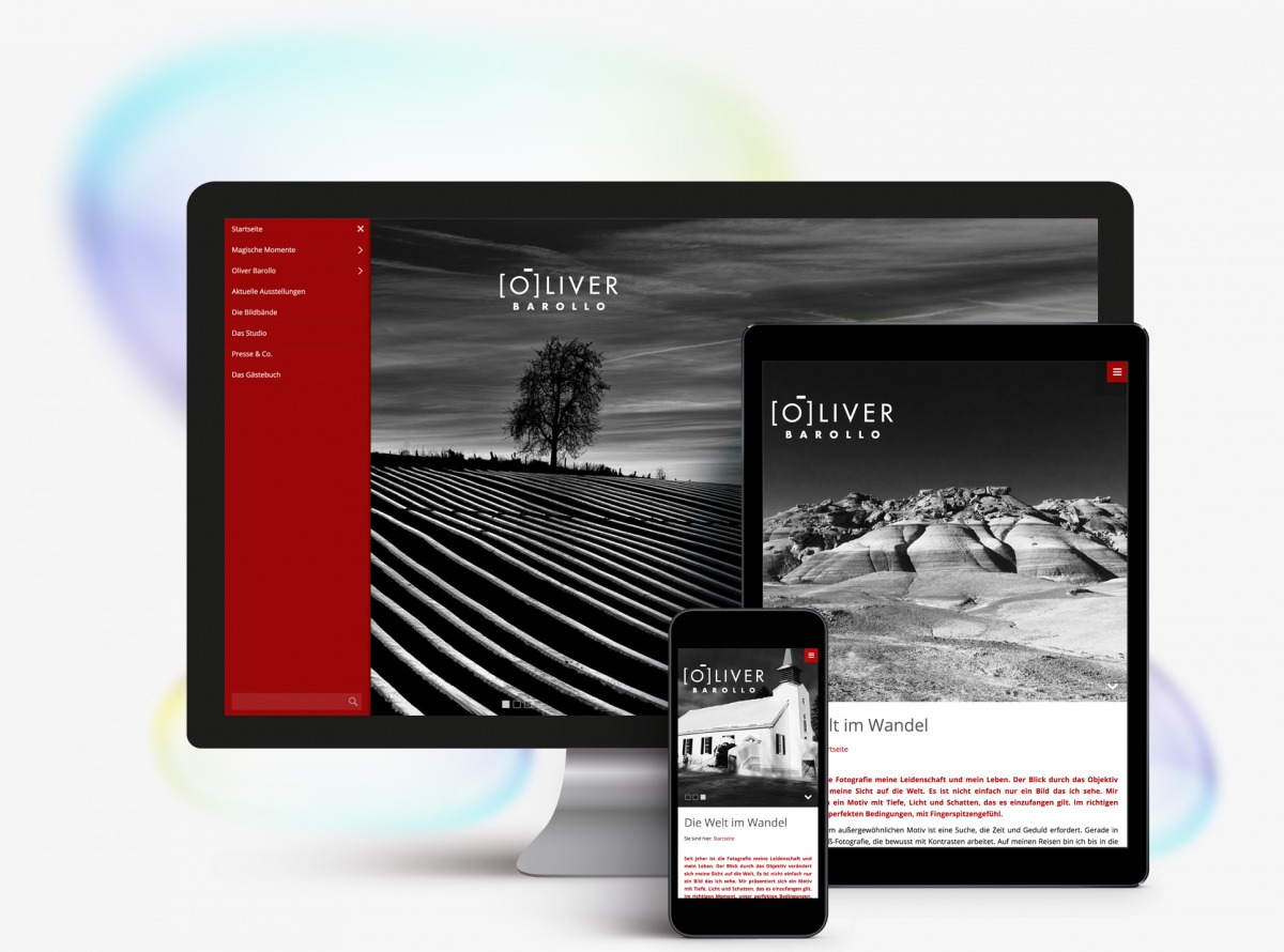 Collage aus Monitor, Tablet und Smartphone auf denen das Infinity Design Titanium abgebildet ist.