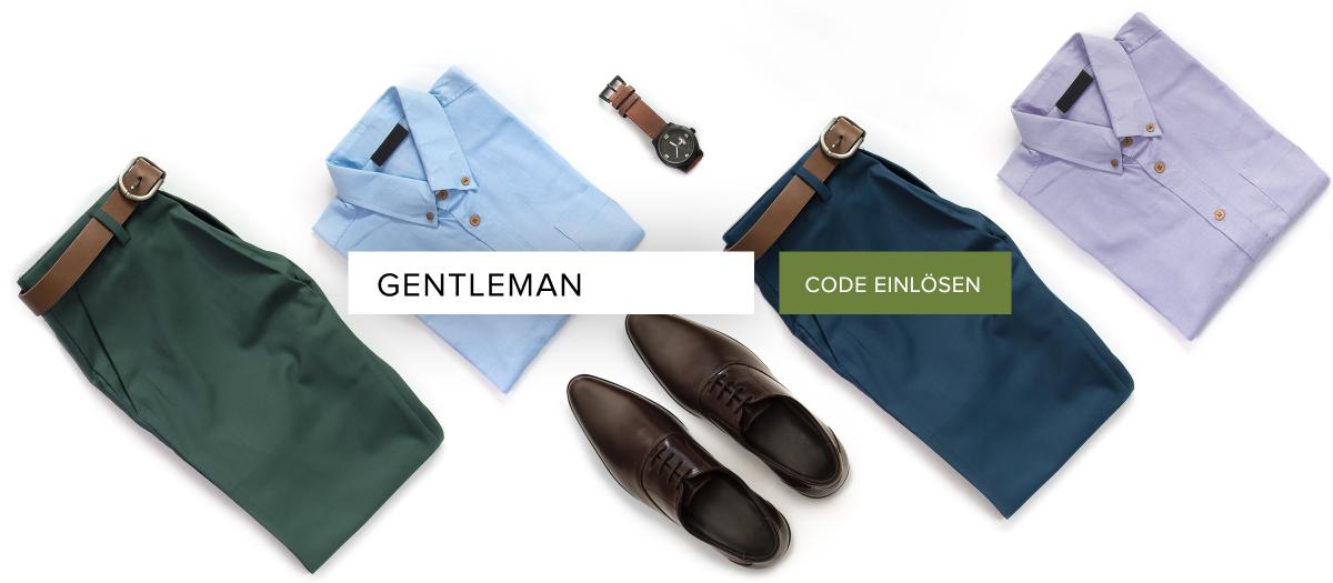 Einzelne Kleidungsstücke mit darüber schwebender Gutscheincodeeingabe.
