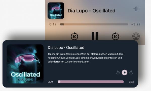 Collage Bildschirmfoto Absatz Kachel-Audio.