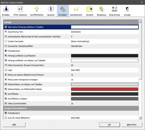 Bildschirmfoto Dialog Eigenschaften.