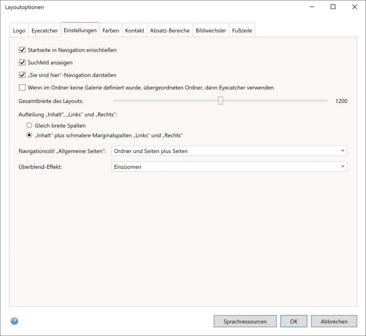 Bildschirmfoto Dialog Einstellungen.