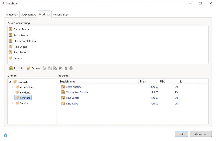 Bildschirmfoto Dialog Produkte.