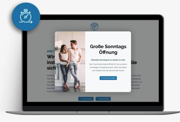 Monitor mit geöffnetem Popup.