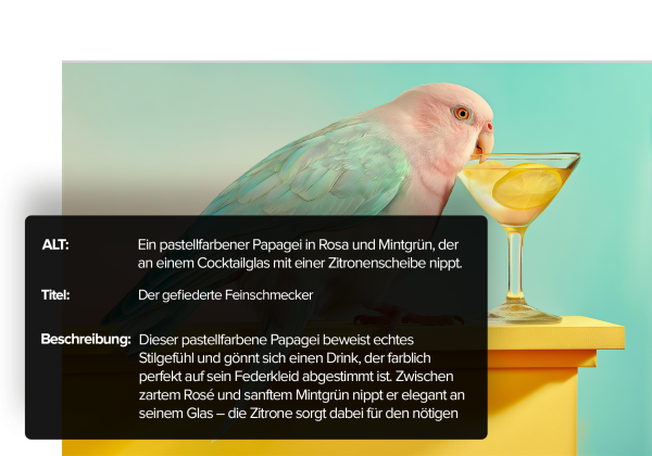Collage KI beschriftete Bilder mit zugehörigem Prompt.
