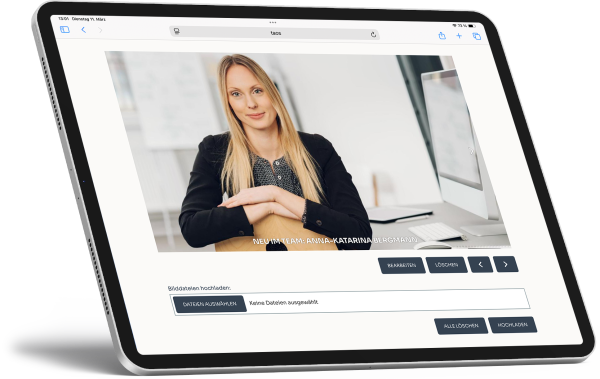 Bildschirmfoto eines Slidernabsatzes der gerade im Browser editiert wird.
