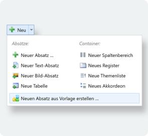 Bildschirmfoto Ausschnitt Absatzvorlagen.