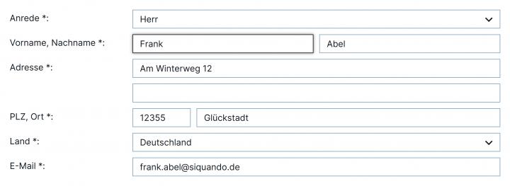 Bildschirmfoto Beispiel Formular.