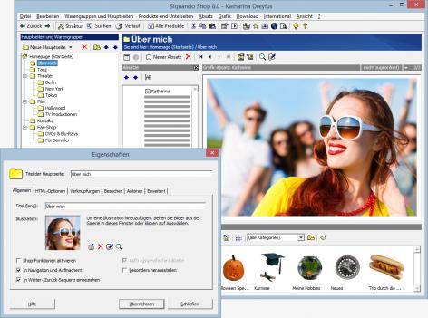 Collage zweier Screenshots aus SIQUANDO Shop.